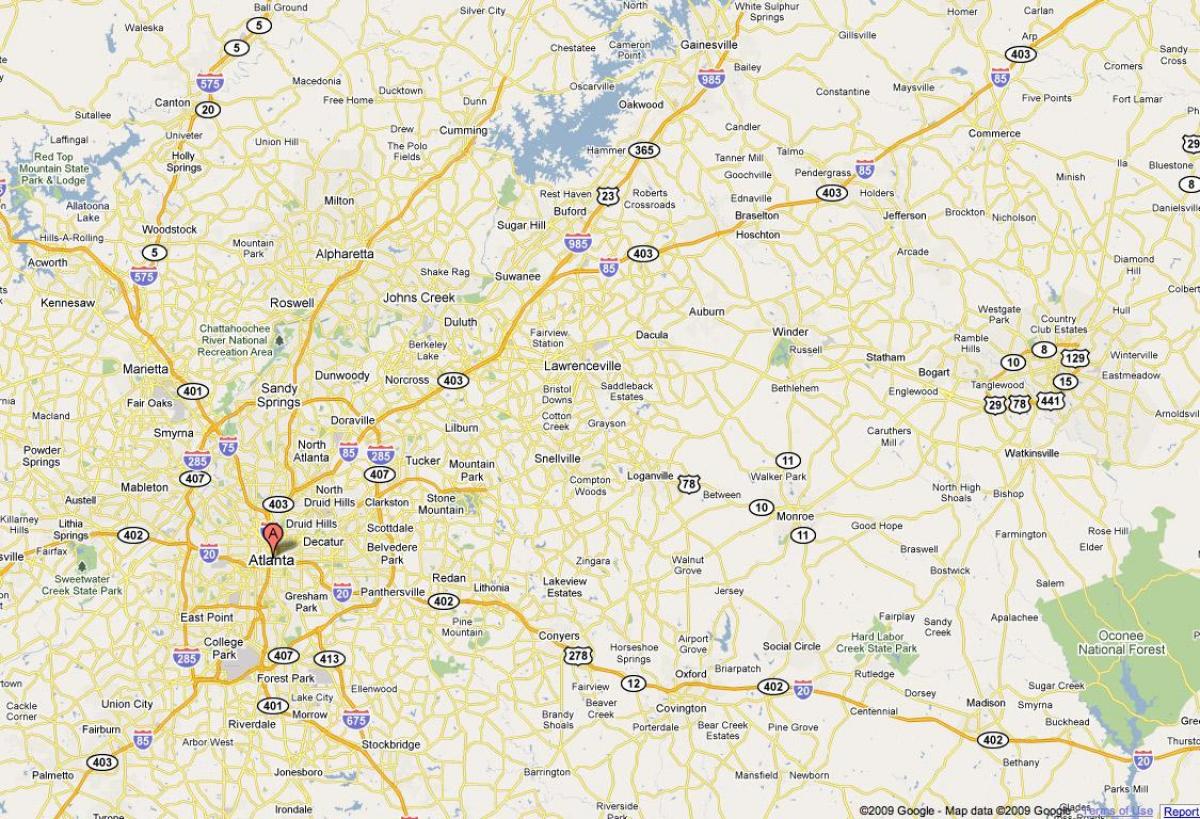bản đồ của Atlanta ga