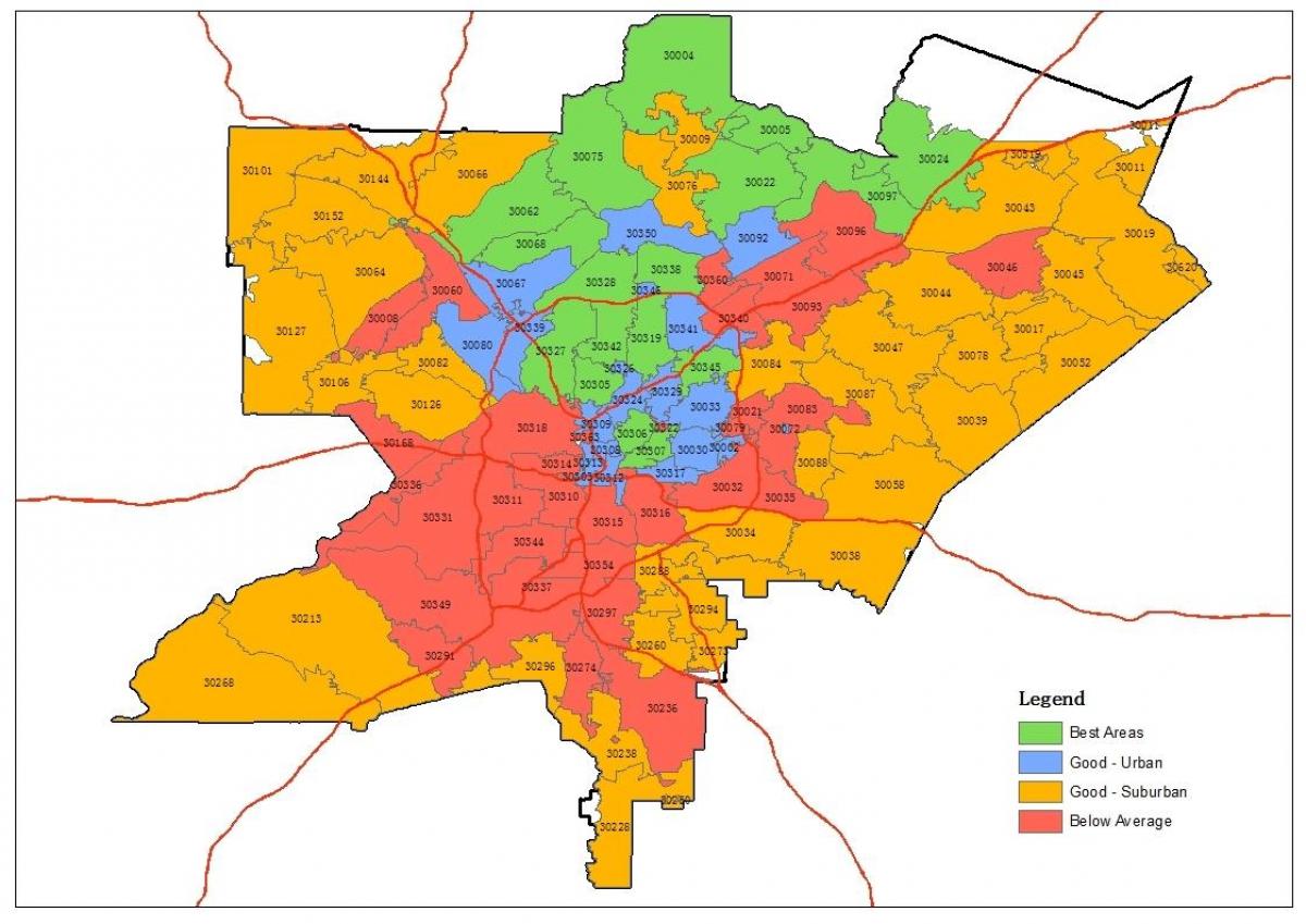 mã bản đồ của Atlanta