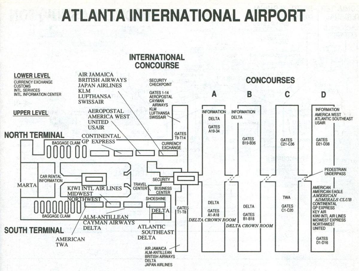 Atlanta sân bay, ga s bản đồ