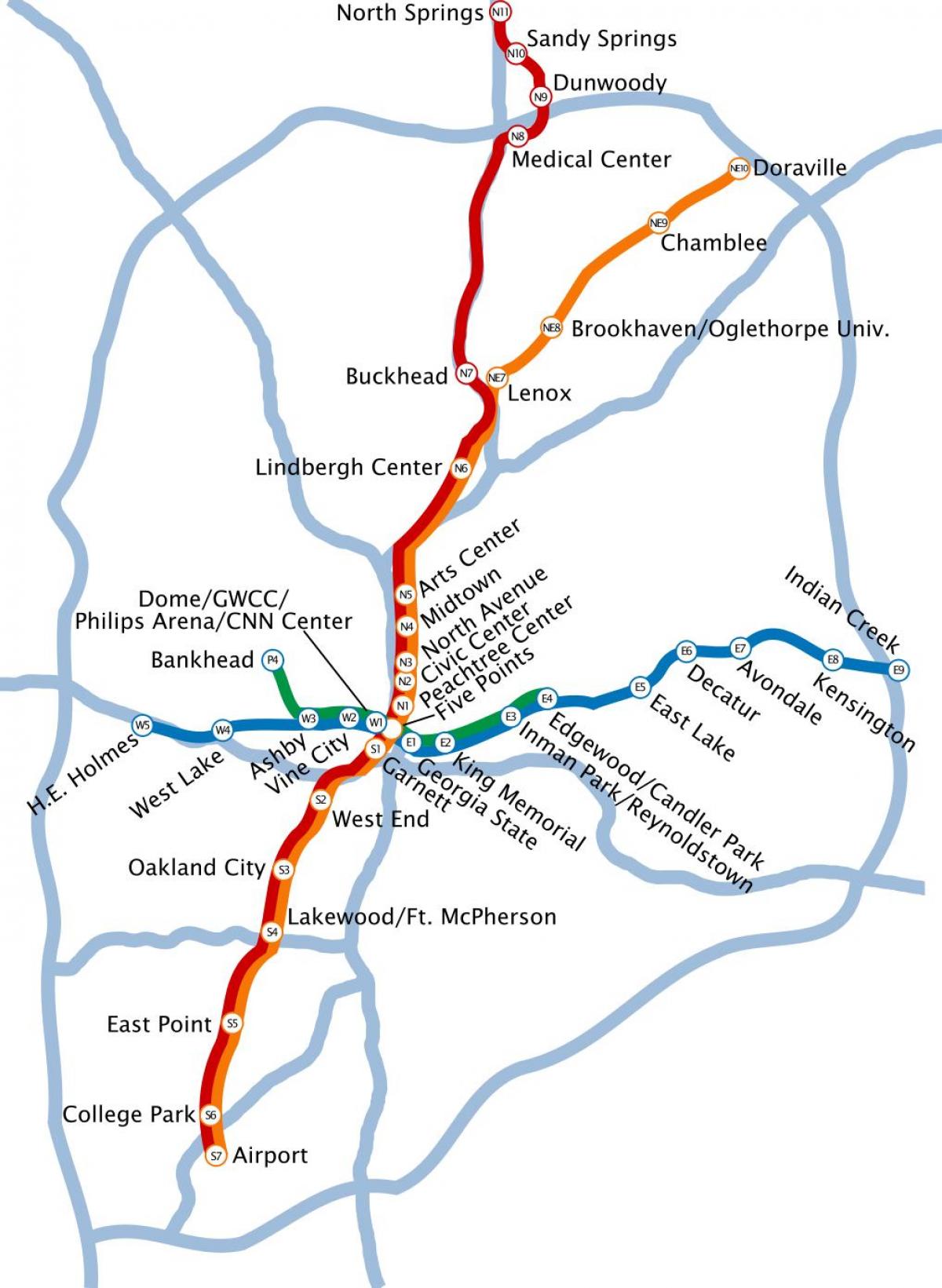 bản đồ của metro Atlanta