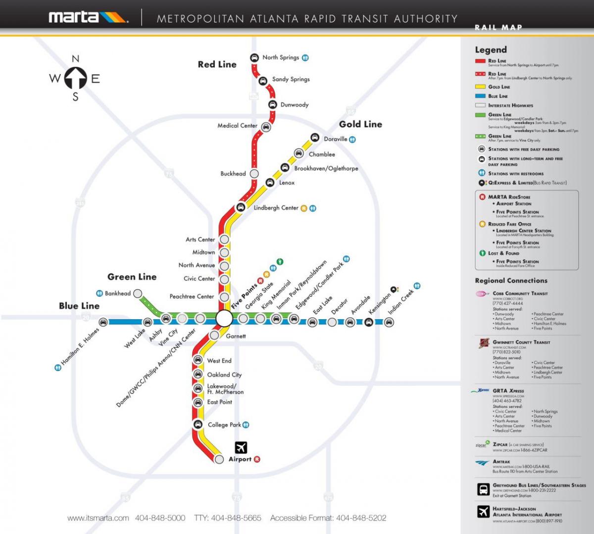 MARTA tàu điện ngầm bản đồ