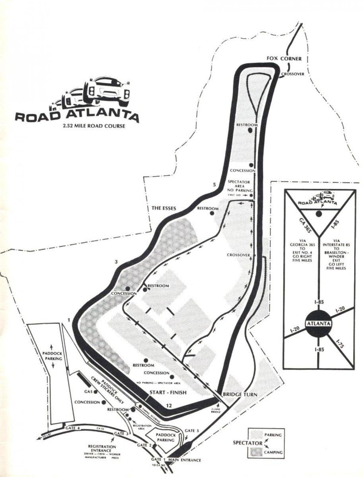 bản đồ của đường Atlanta theo dõi