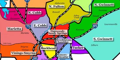 Bản đồ của Atlanta ngoại ô