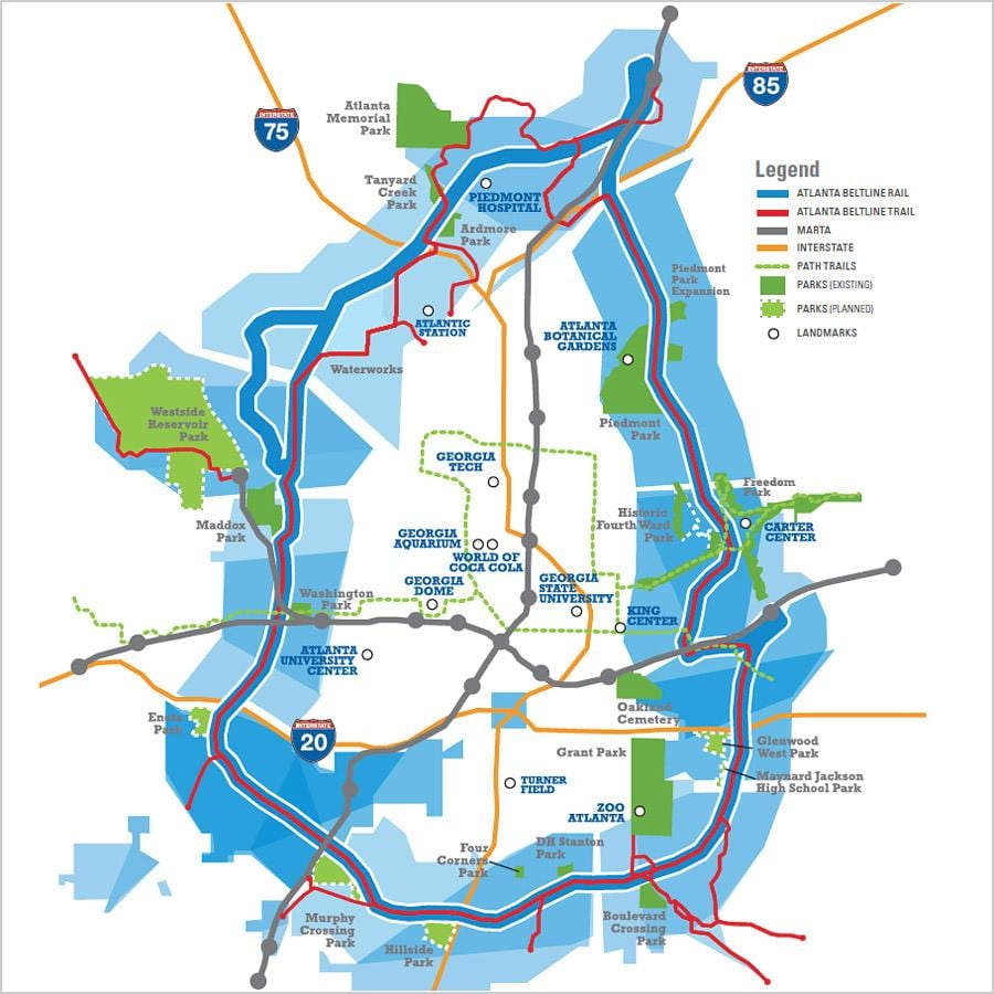 thông thường Atlanta bản đồ