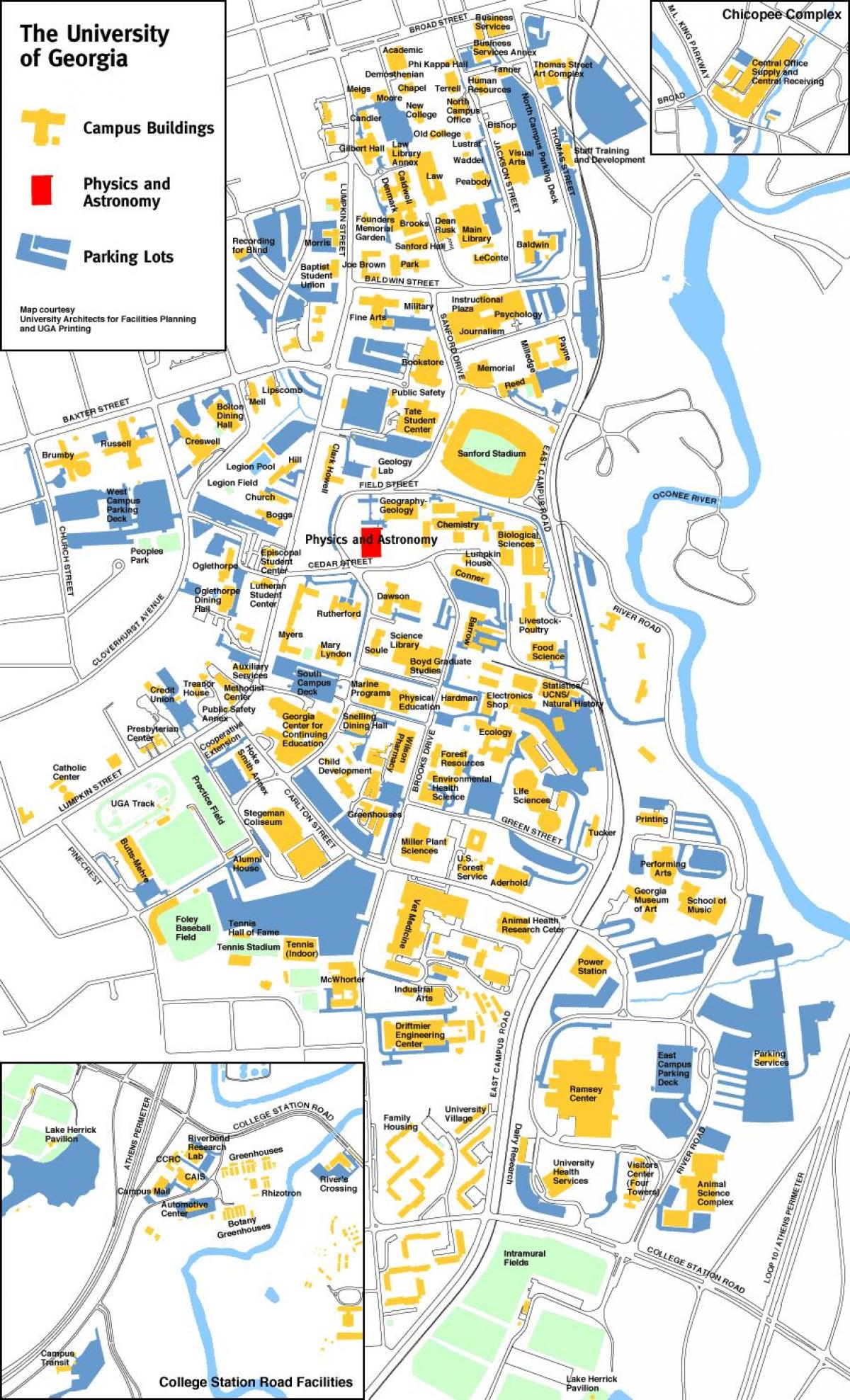 Trường đại học của Georgia bản đồ