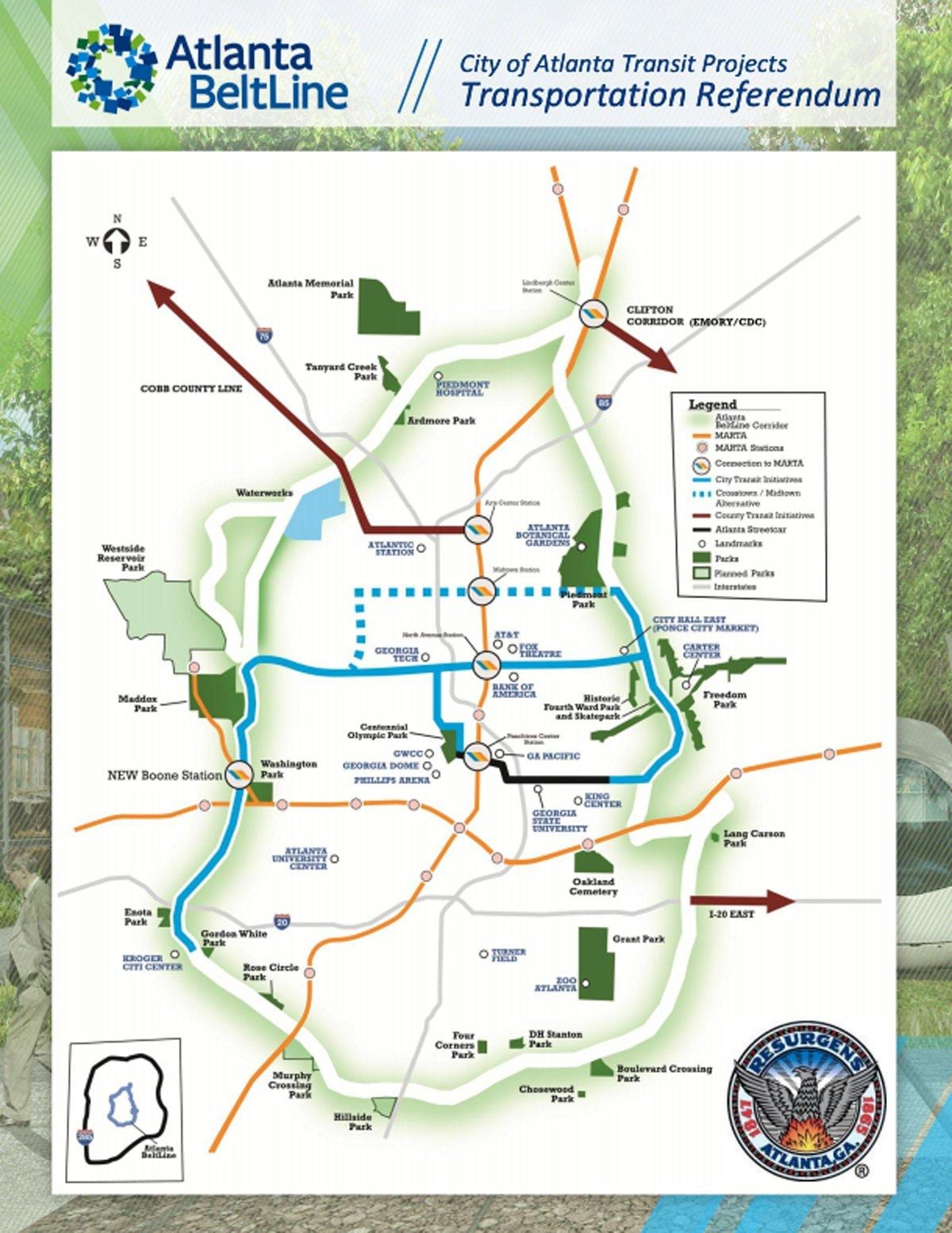 bản đồ của Atlanta đai an toàn