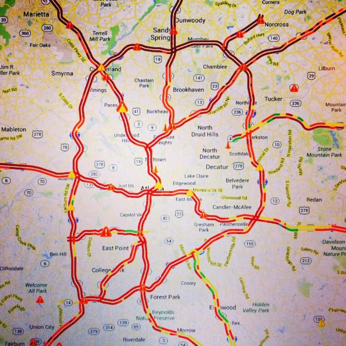 bản đồ của Atlanta giao thông