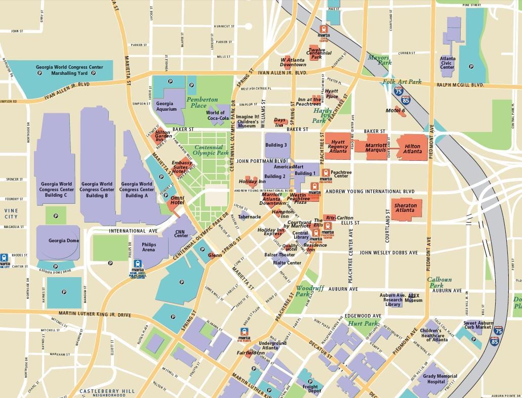 Atlanta du lịch bản đồ