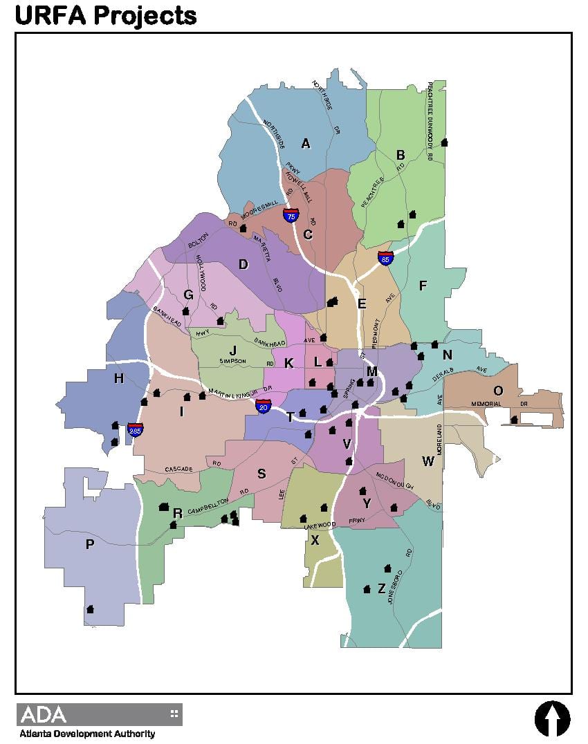bản đồ của Atlanta khu bản đồ
