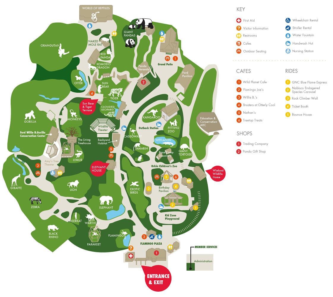bản đồ của sở thú Atlanta