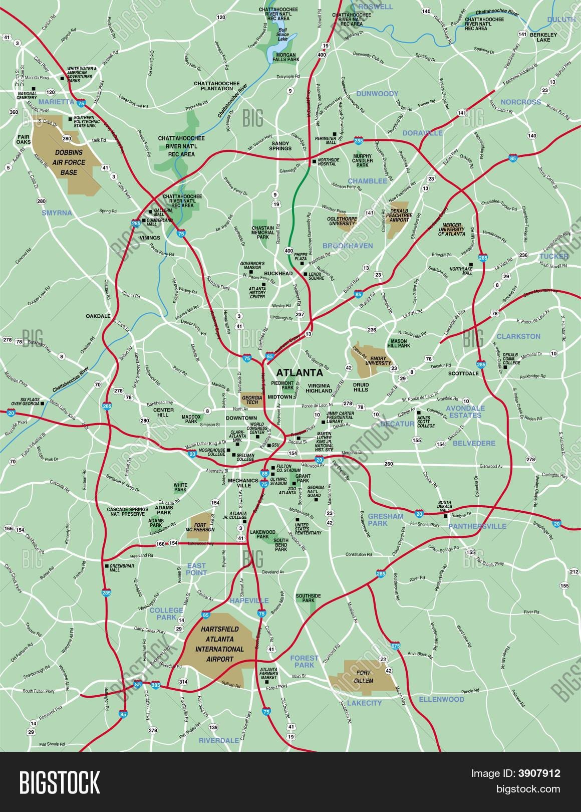 Atlanta khu vực bản đồ