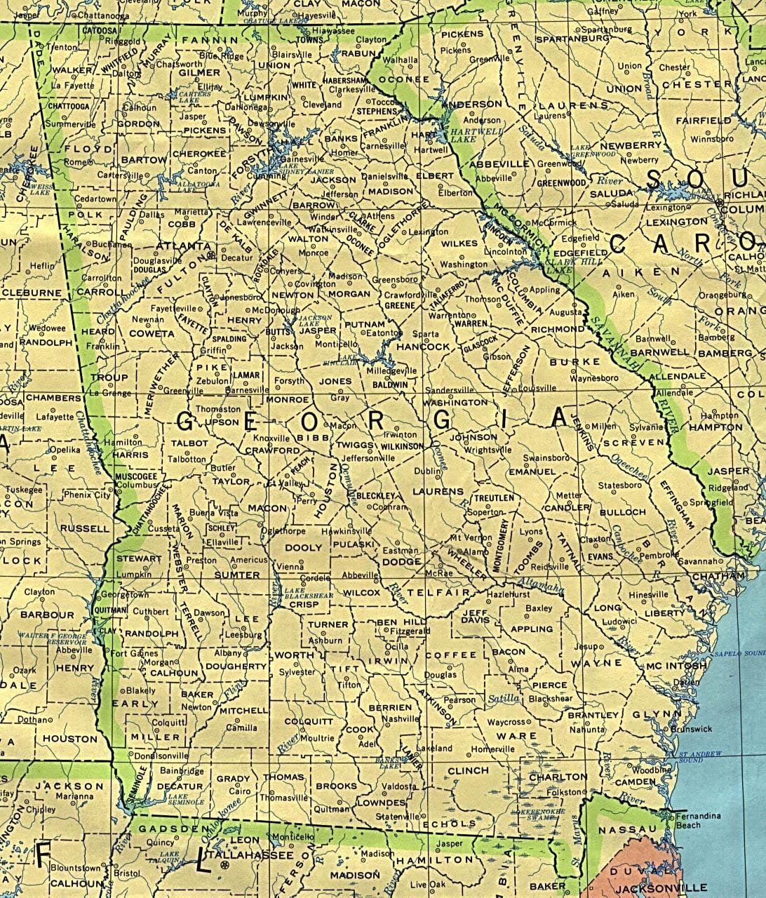 bản đồ của Georgia thành phố
