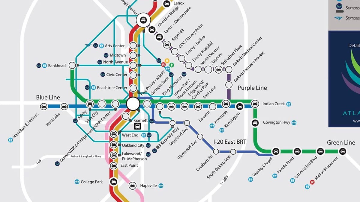 MARTA ga xe lửa bản đồ