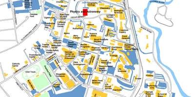 Trường đại học của Georgia bản đồ