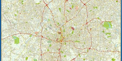 Đường phố, bản đồ của Atlanta