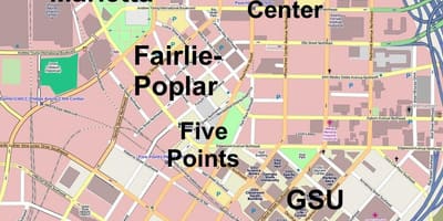 Bản đồ của trung tâm thành phố Atlanta