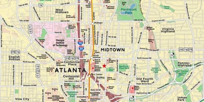 Bản đồ của midtown Atlanta